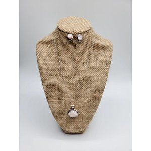 Sterling silver mother of pearl neckless set